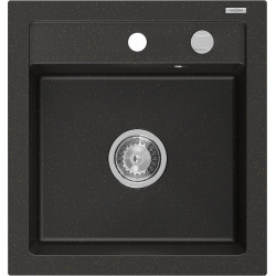Mexen Vito   Chiuveta bucatarie granit 1 cuva + cadou pop up sifon  520 x 490 mm, negru / auriu - 6503521000-75 1 Cuva 467680 Mexen