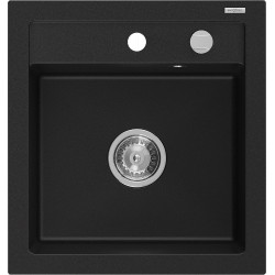 Mexen Vito   Chiuveta bucatarie granit 1 cuva + cadou pop up sifon  520 x 490 mm, negru  - 6503521000-77 1 Cuva 467680 Mexen