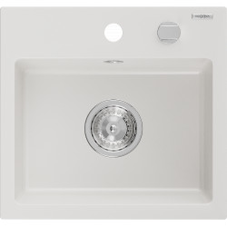 Mexen Milo   Chiuveta bucatarie granit 1 cuva + cadou pop up sifon  435 x 410 mm, alb  - 6505441000-20 1 Cuva 467680 Mexen