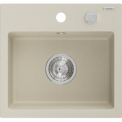 Mexen Milo   Chiuveta bucatarie granit 1 cuva + cadou pop up sifon  435 x 410 mm, beige - 6505441000-69 1 Cuva 467680 Mexen