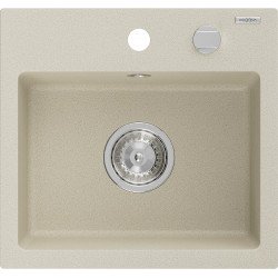 Mexen Milo   Chiuveta bucatarie granit 1 cuva + cadou pop up sifon  435 x 410 mm, beige - 6505441000-69 1 Cuva 467680 Mexen