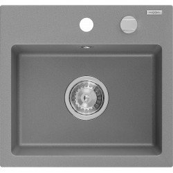 Mexen Milo   Chiuveta bucatarie granit 1 cuva + cadou pop up sifon  435 x 410 mm, gri  - 6505441000-71 1 Cuva 467680 Mexen