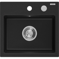 Mexen Milo   Chiuveta bucatarie granit 1 cuva + cadou pop up sifon  435 x 410 mm, negru  - 6505441000-77 1 Cuva 467680 Mexen
