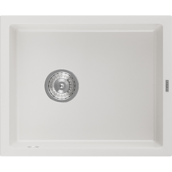 Mexen Pedro   Chiuveta bucatarie granit 1 cuva + cadou pop up sifon  560 x 460 mm, alb  - 6508561000-20