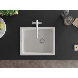 Mexen Pedro   Chiuveta bucatarie granit 1 cuva + cadou pop up sifon  560 x 460 mm, alb  - 6508561000-20