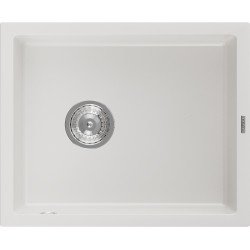 Mexen Pedro   Chiuveta bucatarie granit 1 cuva + cadou pop up sifon  560 x 460 mm, alb  - 6508561000-20 1 Cuva 467680 Mexen