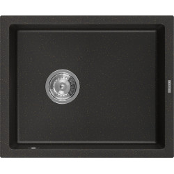 Mexen Pedro   Chiuveta bucatarie granit 1 cuva + cadou pop up sifon  560 x 460 mm, negru / auriu - 6508561000-75 1 Cuva 467680 Mexen