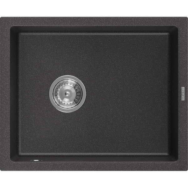 Mexen Pedro   Chiuveta bucatarie granit 1 cuva + cadou pop up sifon  560 x 460 mm, negru  piatra - 6508561000-76