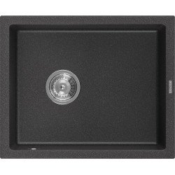 Mexen Pedro   Chiuveta bucatarie granit 1 cuva + cadou pop up sifon  560 x 460 mm, negru  piatra - 6508561000-76 1 Cuva 467680 Mexen