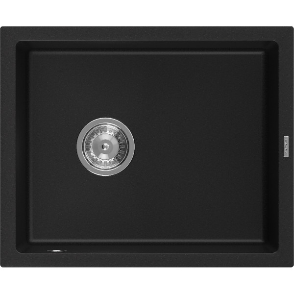 Mexen Pedro   Chiuveta bucatarie granit 1 cuva + cadou pop up sifon  560 x 460 mm, negru  - 6508561000-77