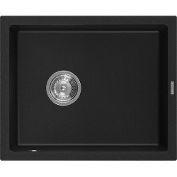 Mexen Pedro   Chiuveta bucatarie granit 1 cuva + cadou pop up sifon  560 x 460 mm, negru  - 6508561000-77 1 Cuva 467680 Mexen