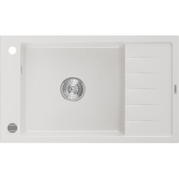 Mexen Elias   Chiuveta bucatarie granit 1 cuva + picurator+ cadou pop up sifon   795 x 480 mm, alb  - 6511791005-20