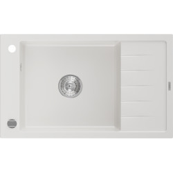 Mexen Elias   Chiuveta bucatarie granit 1 cuva + picurator+ cadou pop up sifon   795 x 480 mm, alb  - 6511791005-20 1 Cuva 467680 Mexen