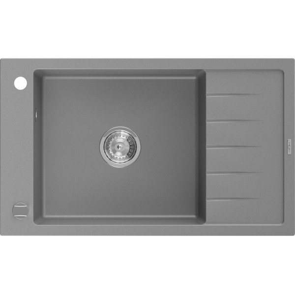 Mexen Elias   Chiuveta bucatarie granit 1 cuva + picurator+ cadou pop up sifon   795 x 480 mm, gri  - 6511791005-71