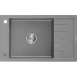 Mexen Elias   Chiuveta bucatarie granit 1 cuva + picurator+ cadou pop up sifon   795 x 480 mm, gri  - 6511791005-71 1 Cuva 467680 Mexen