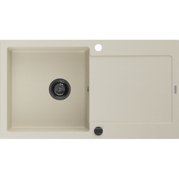 Mexen Leo   Chiuveta bucatarie granit 1 cuva + picurator+ cadou pop up sifon   900 x 500 mm, beige, sifon  negru  - 6501901010-69-B