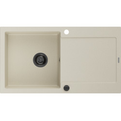 Mexen Leo   Chiuveta bucatarie granit 1 cuva + picurator+ cadou pop up sifon   900 x 500 mm, beige, sifon  negru  - 6501901010-69-B 1 Cuva 467680 Mexen