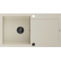 Mexen Leo   Chiuveta bucatarie granit 1 cuva + picurator+ cadou pop up sifon   900 x 500 mm, beige, sifon  negru  - 6501901010-69-B 1 Cuva 467680 Mexen