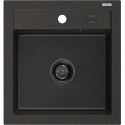 Mexen Vito   Chiuveta bucatarie granit 1 cuva + cadou pop up sifon  520 x 490 mm, negru / auriu, sifon  negru  - 6503521000-75-B 1 Cuva 467680 Mexen