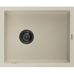 Mexen Pedro   Chiuveta bucatarie granit 1 cuva + cadou pop up sifon  560 x 460 mm, beige, sifon  negru  - 6508561000-69-B 1 Cuva 467680 Mexen