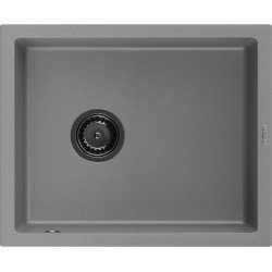 Mexen Pedro   Chiuveta bucatarie granit 1 cuva + cadou pop up sifon  560 x 460 mm, gri , sifon  negru  - 6508561000-71-B 1 Cuva 467680 Mexen