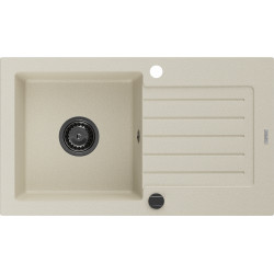 Mexen Pablo   Chiuveta bucatarie granit 1 cuva + picurator+ cadou pop up sifon   752 x 436 mm, beige, sifon  negru  - 6510751010-69-B 1 Cuva 467680 Mexen