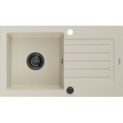Mexen Pablo   Chiuveta bucatarie granit 1 cuva + picurator+ cadou pop up sifon   752 x 436 mm, beige, sifon  negru  - 6510751010-69-B 1 Cuva 467680 Mexen