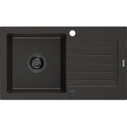 Mexen Pablo   Chiuveta bucatarie granit 1 cuva + picurator+ cadou pop up sifon   752 x 436 mm, negru / auriu, sifon  negru  - 6510751010-75-B 1 Cuva 467680 Mexen