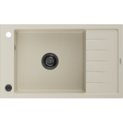 Mexen Elias   Chiuveta bucatarie granit 1 cuva + picurator+ cadou pop up sifon   795 x 480 mm, beige, sifon  negru  - 6511791005-69-B 1 Cuva 467680 Mexen