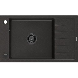 Mexen Elias   Chiuveta bucatarie granit 1 cuva + picurator+ cadou pop up sifon   795 x 480 mm, negru / auriu, sifon  negru  - 6511791005-75-B 1 Cuva 467680 Mexen