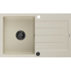 Mexen Bruno   Chiuveta bucatarie granit 1 cuva + picurator+ cadou pop up sifon   795 x 495 mm, beige, sifon  negru  - 6513791010-69-B 1 Cuva 467680 Mexen