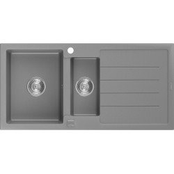 Mexen Andres   Chiuveta bucatarie granit 1,5 cuva + picurator+ cadou pop up sifon   1000 x 500 mm, gri  - 6515101510-71 1,5 Cuva 467680 Mexen