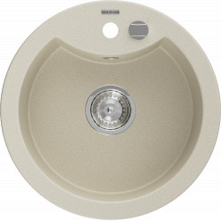 Mexen Diego   Chiuveta bucatarie granit rotund+ cadou pop up sifon  488 x 480 mm, beige - 6512481000-69 Rotund 467680 Mexen
