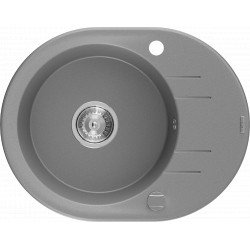 Mexen Kevin   Chiuveta bucatarie granit rotund + cadou pop up sifon 586 x 458 mm, gri , sifon   chrom - 6517581005-71 Rotund 467680 Mexen