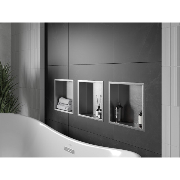 Mexen X-Wall-R  Nisa de perete   30 x 30 cm, inox - 1910303010