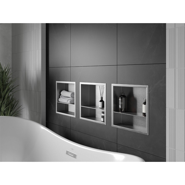 Mexen X-Wall-R  Nisa de perete   cu raft  30 x 30 cm, inox - 1910303010S