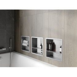 Mexen X-Wall-R  Nisa de perete   cu raft  30 x 30 cm, inox - 1910303010S
