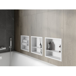 Mexen X-Wall-R  Nisa de perete   cu raft  30 x 30 cm, alb   - 1920303010S