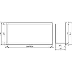 Mexen X-Wall-R  Nisa de perete   45 x 20 cm, inox - 1910452010