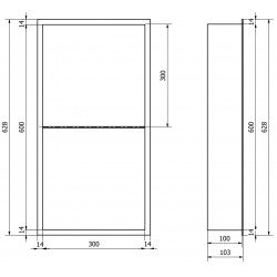 Mexen X-Wall-R  Nisa de perete   cu raft  60 x 30 cm, auriu  - 1950603010S