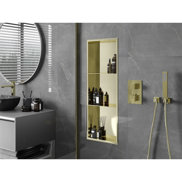 Mexen X-Wall-R  Nisa de perete   cu raft  90 x 30 cm, auriu  - 1950903010S
