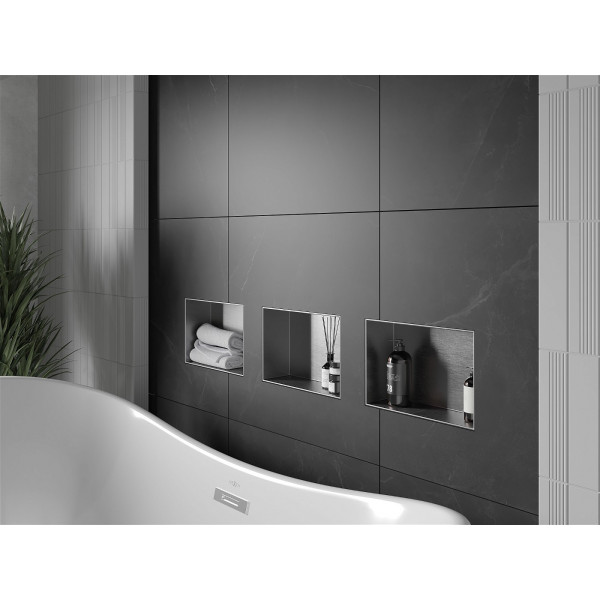 Mexen X-Wall-NR  Nisa de perete  cadru invelit  30 x 20 cm, inox - 1911302010