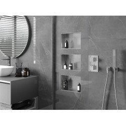 Mexen X-Wall-NR  Nisa de perete  cadru invelit  30 x 20 cm, inox - 1911302010