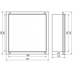 Mexen X-Wall-NR  Nisa de perete  cadru invelit  30 x 30 cm, alb   - 1921303010