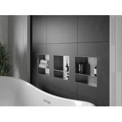 Mexen X-Wall-NR  Nisa de perete  cadru invelit   cu raft  30 x 30 cm, inox - 1911303010S Nisa de perete 46780 Mexen