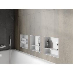 Mexen X-Wall-NR  Nisa de perete  cadru invelit   cu raft  30 x 30 cm, alb   - 1921303010S