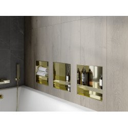 Mexen X-Wall-NR  Nisa de perete  cadru invelit   cu raft  30 x 30 cm, auriu  - 1951303010S