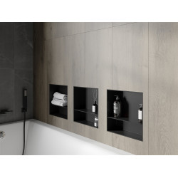 Mexen X-Wall-NR  Nisa de perete  cadru invelit   cu raft  30 x 30 cm, negru  - 1971303010S