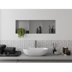 Mexen X-Wall-NR  Nisa de perete  cadru invelit   cu raft  90 x 30 cm, inox - 1911903010S