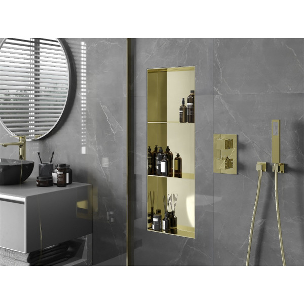 Mexen X-Wall-NR  Nisa de perete  cadru invelit   cu raft  90 x 30 cm, auriu  - 1951903010S